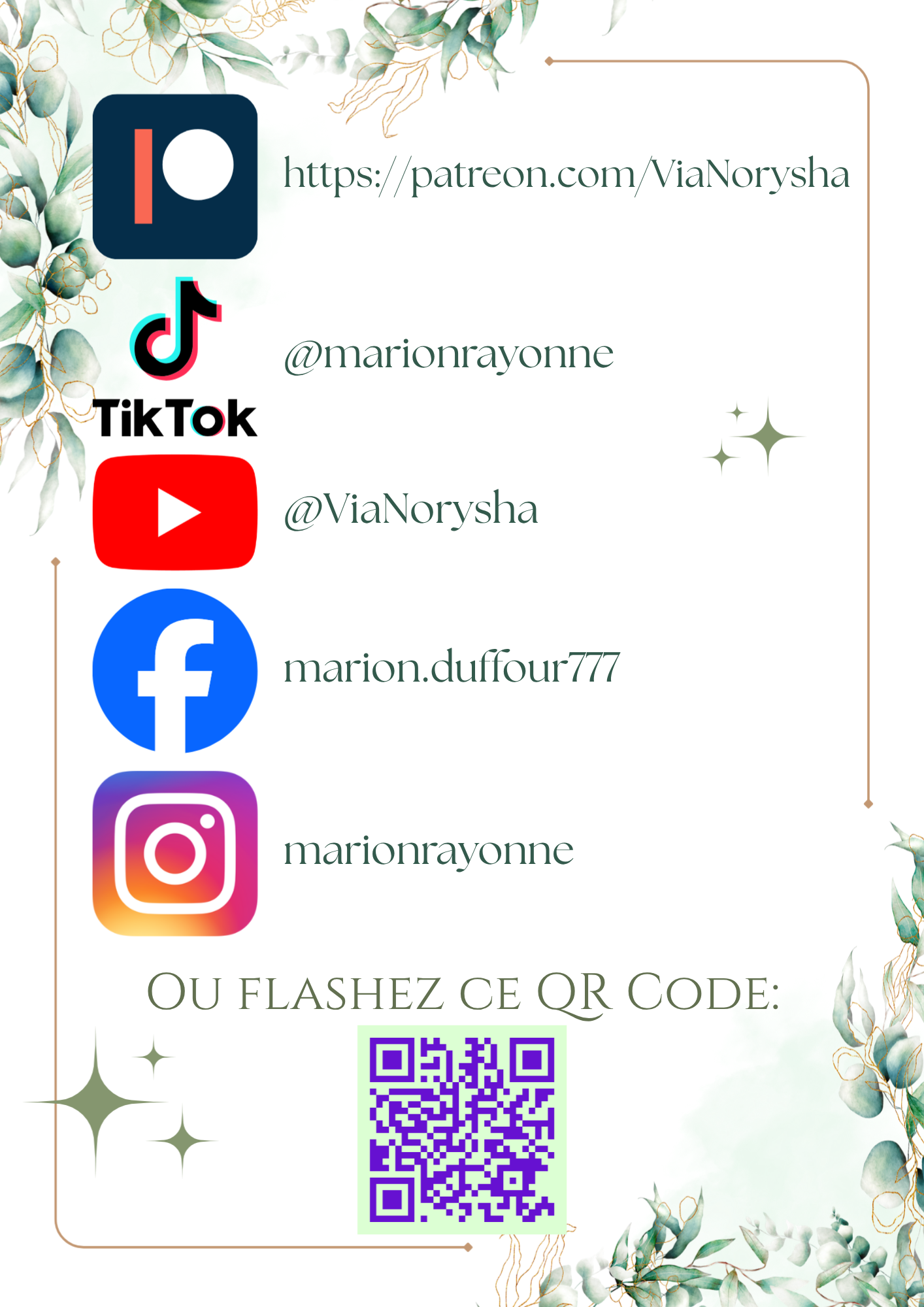 Flyer 2 avec réseaux sociaux et QR Code
